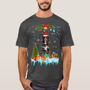 Camiseta Bernese Mountain Dog Santa Hat Reindeer Natal