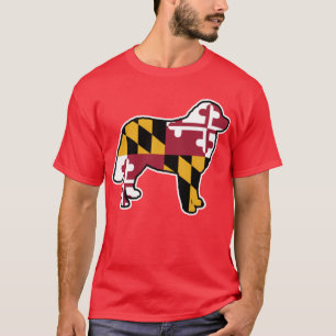 Camiseta Bernese Mountain Dog Silhouette com bandeira de Ma