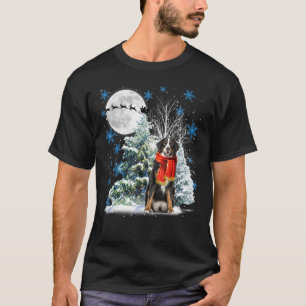 Camiseta Bernese Mountain Dog Sob Moonlight Snow Christma