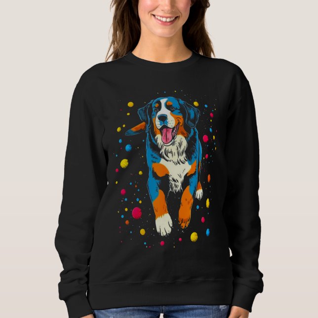 Camiseta Bernese Mountain Dog Space Science Cosmos (Frente)