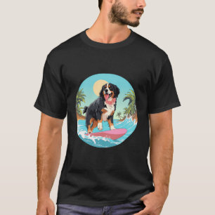 Camiseta Bernese Mountain Dog Surfing Funny Beach