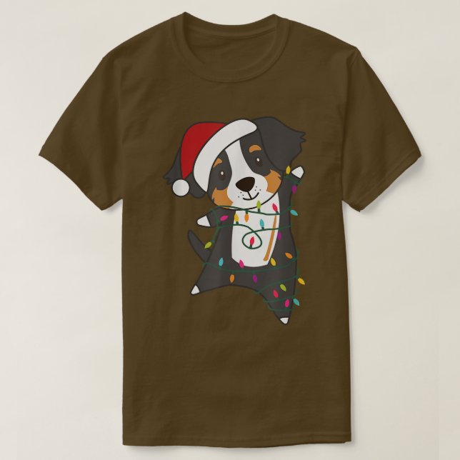 Camiseta Bernese Mountain Feliz De Natal Cachorros De Fada (Frente do Design)