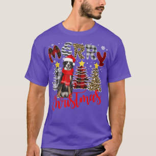 Camiseta Bernese Mountain Feliz Xadrez de Natal Leopar