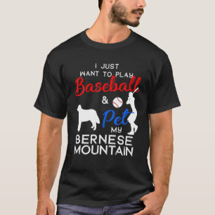 Camiseta Bernese Mountain Funny Baseball Proprietário de Ca
