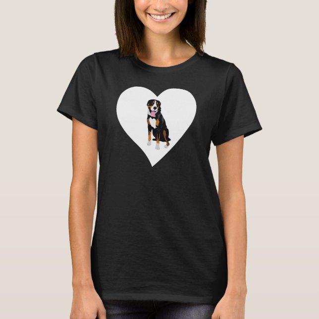 Camiseta Bernese Mountain Heart Bernese Mountain Owner Dog (Frente)