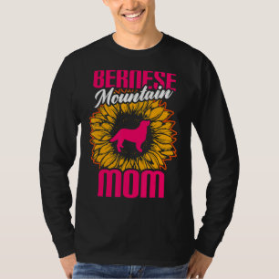 Camiseta Bernese Mountain Mãe Cachorro Bernarês Girassóis