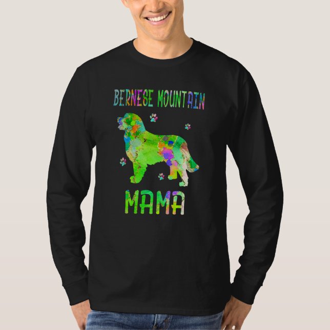 Camiseta Bernese Mountain Mama Cachorro Colorido Mãe (Frente)