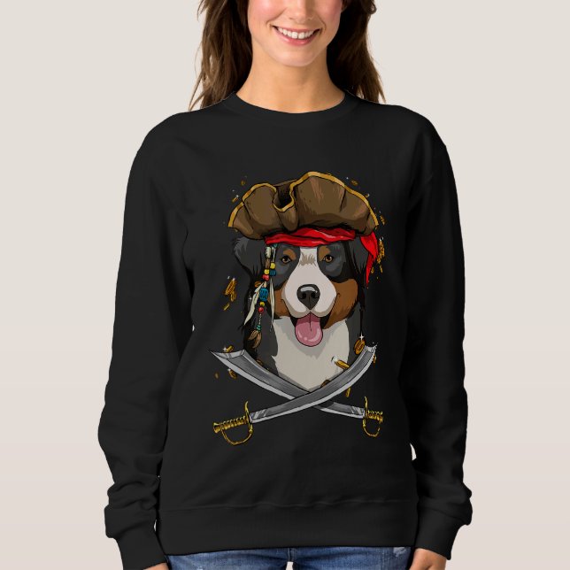 Camiseta Bernese Mountain Pirata Crianças Cão Pirata Pumpki (Frente)