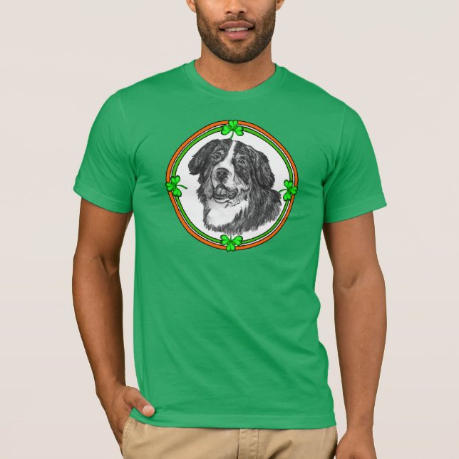 Camiseta Bernese Mtn Dog St Patricks (Frente)