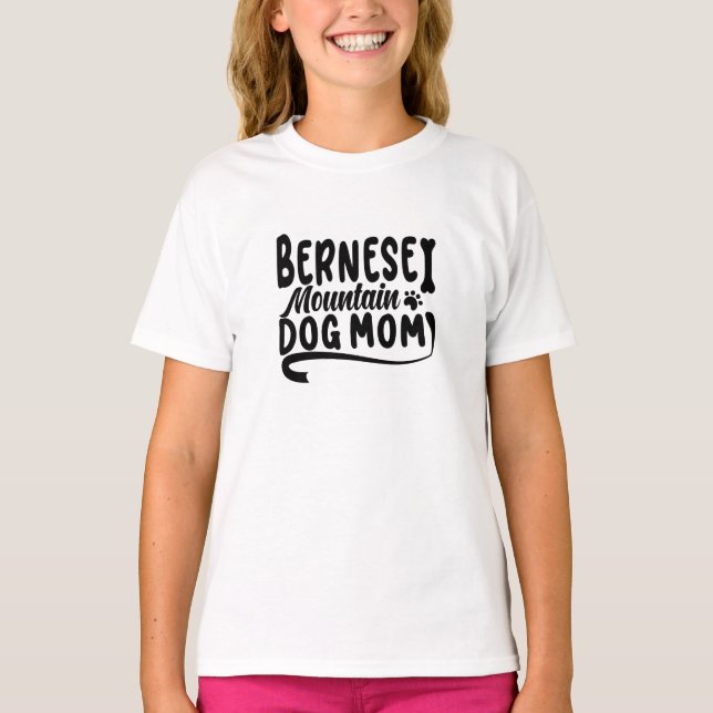 Camiseta Bernese Puppy Mãe, Bernese Dog Mãe, Bernese Mãe (Frente)