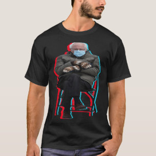 CAMISETA BERNIE MEME INAUGURAÇÃO VERMELHO AZUL DIMENSIONAL
