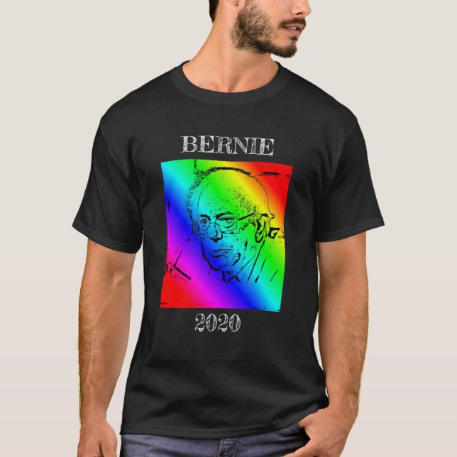 Camiseta Bernie Sander 2020 Eleição Presidencial Rainbow (Frente)