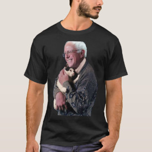 Camiseta Bernie Sanders Abraçando Gato Camisola Bela-Camisa