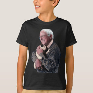 Camiseta Bernie Sanders Abraçando Gato Camisola Bela-Camisa