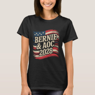 Camiseta Bernie Sanders E Aoc 2028 Para A Campanha Presiden