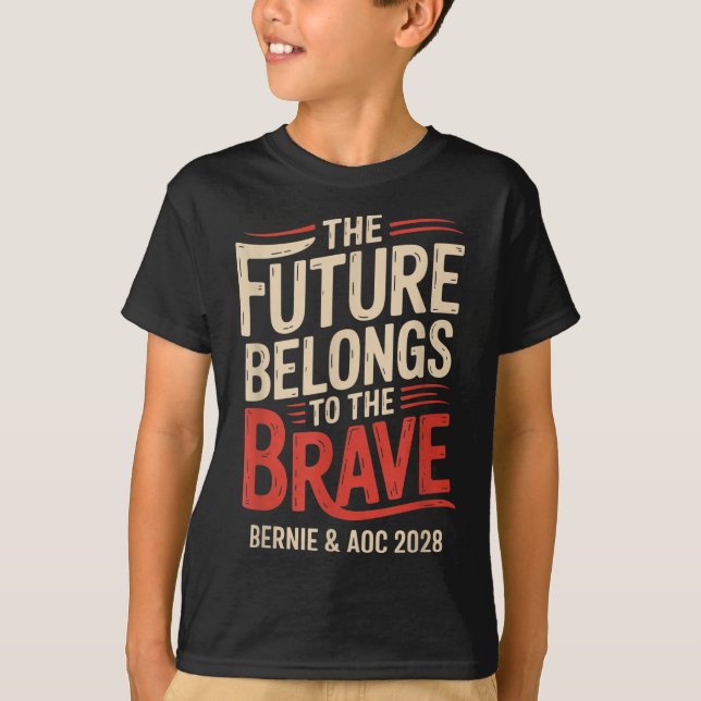 Camiseta Bernie Sanders E Aoc 2028 Para A Campanha Presiden (Frente)
