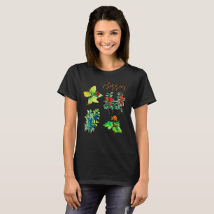 Camiseta Berries, mirtilo, morango de nuvens, morango de li