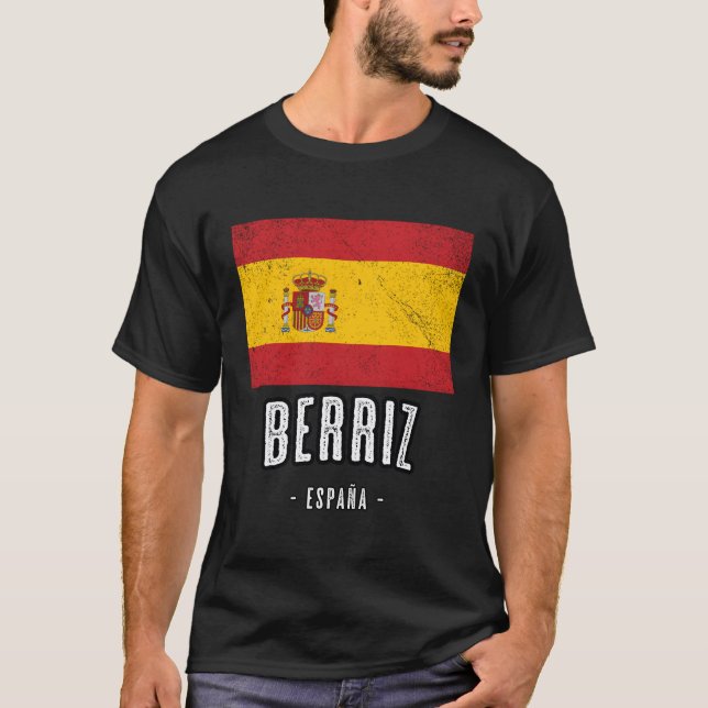 Camiseta Berriz Espanha Es Flag City Bandera Ropa (Frente)
