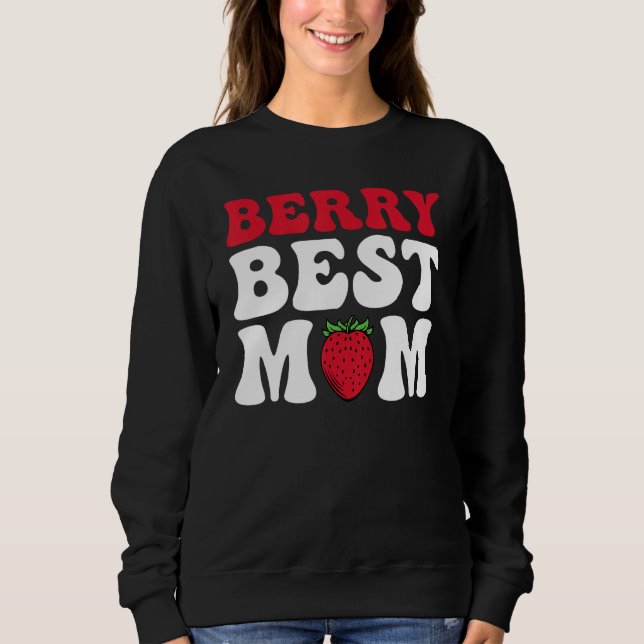 Camiseta Berry Best Mom Cute Strawberry Groovy Quote (Frente)