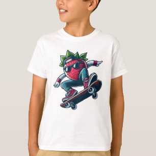 Camiseta Berry Boarder - Cartoon Skateboard Strawberry