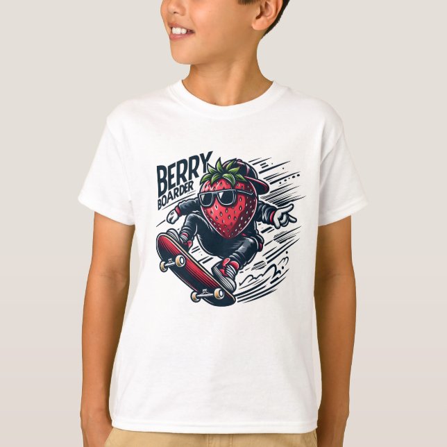 Camiseta Berry Boarder - Skateboard Strawberry (Frente)