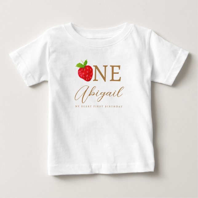 Camiseta Berry First 1rua Morango Aniversário (Frente)