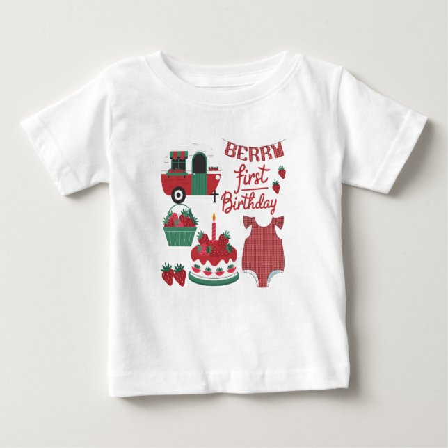 Camiseta Berry First Birthday T Shirt (Frente)