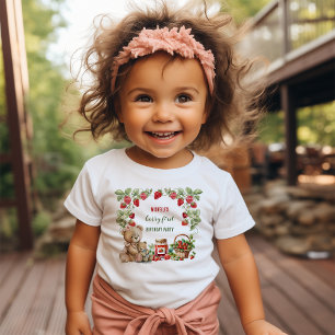 Camiseta Berry First Strawberry and Bear Birday