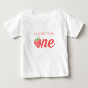 Camiseta Berry First Strawberry ONE primeiro aniversario Pa