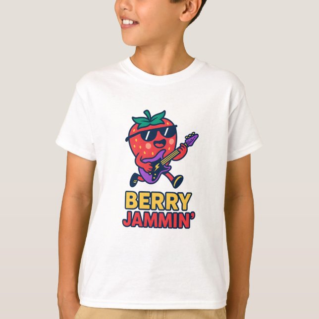 Camiseta Berry Jammin Strawberry Shirt Música em Teto (Frente)