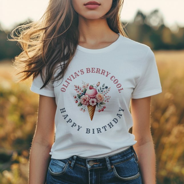 Camiseta Berry Legal Feliz Festa de Sorvete de Aniversário (Criador carregado)