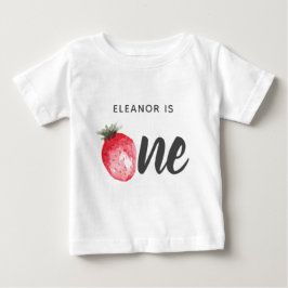 Camiseta Berry primeiro aniversario Strawberry Watercolor