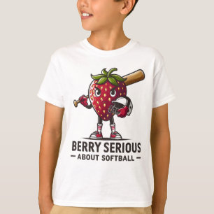 Camiseta Berry Sério Sobre Softball! Morango Softball
