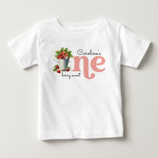 Camiseta Berry Sweet Strawbery Baby Girl - primeiro anivers (Frente)