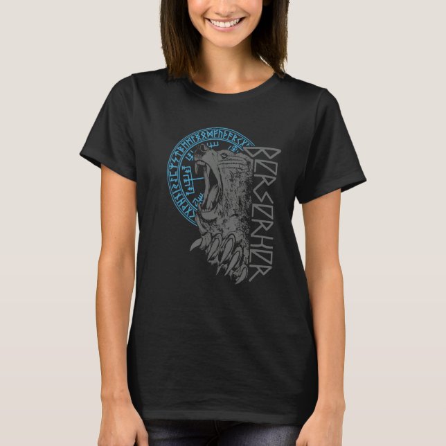 Camiseta Berserk Bear Warrior Odin Executa Norse Compass Vi (Frente)