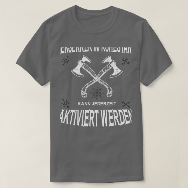 Camiseta Berserker Aposentou-Se Viking Viking Ax Runks (Frente do Design)