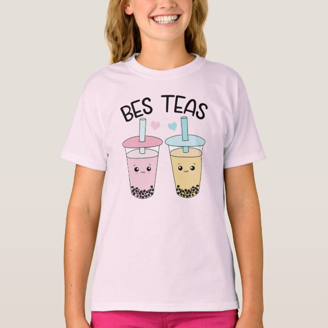 Camiseta Bes Tea, Besties Boba Tea, Melhor Presente para Am (Frente)