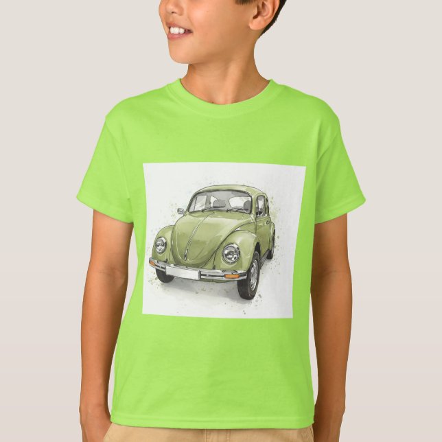 Camiseta Besouro de Volkswagen Verde-Claro (Frente)