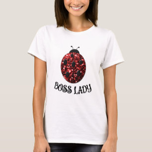 Camiseta Besouro vermelho cintilante BOSS LADY Personalizar