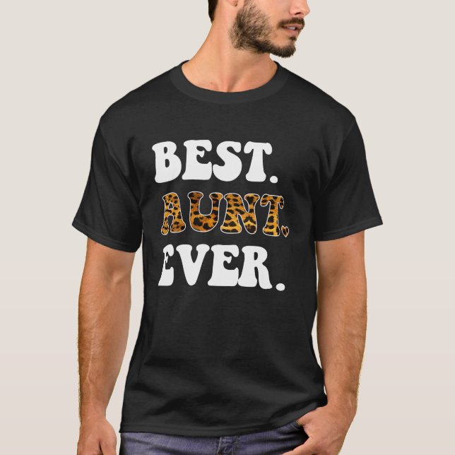 Camiseta Best Aunt Ever Leopard  Auntie Mother's Day (Frente)
