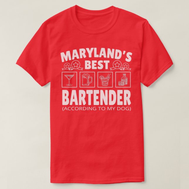 Camiseta Best Bartender Maryland (Frente do Design)