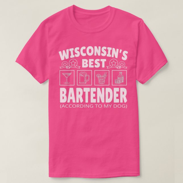 Camiseta Best Bartender Wisconsin (Frente do Design)