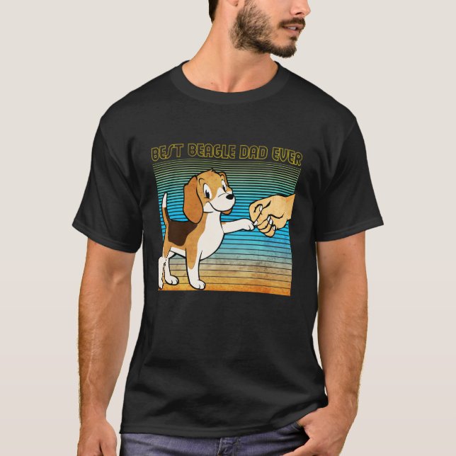 Camiseta Best Beagle Dad Ever T- Shirt retro design (Frente)
