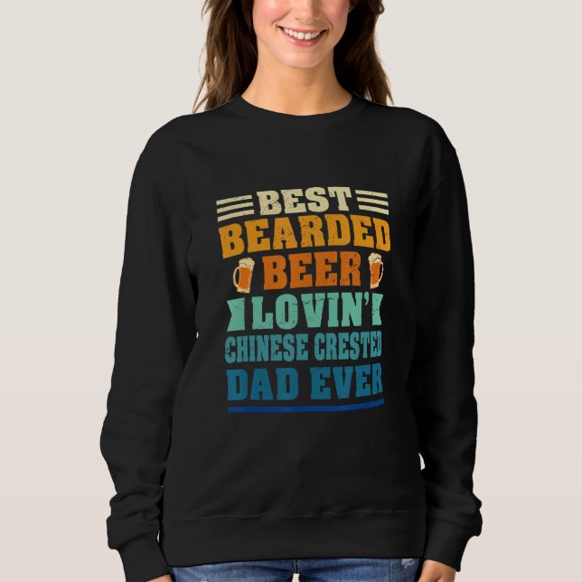 Camiseta Best Bearded Beer Lovin' Chinese Crested Dad Funny (Frente)