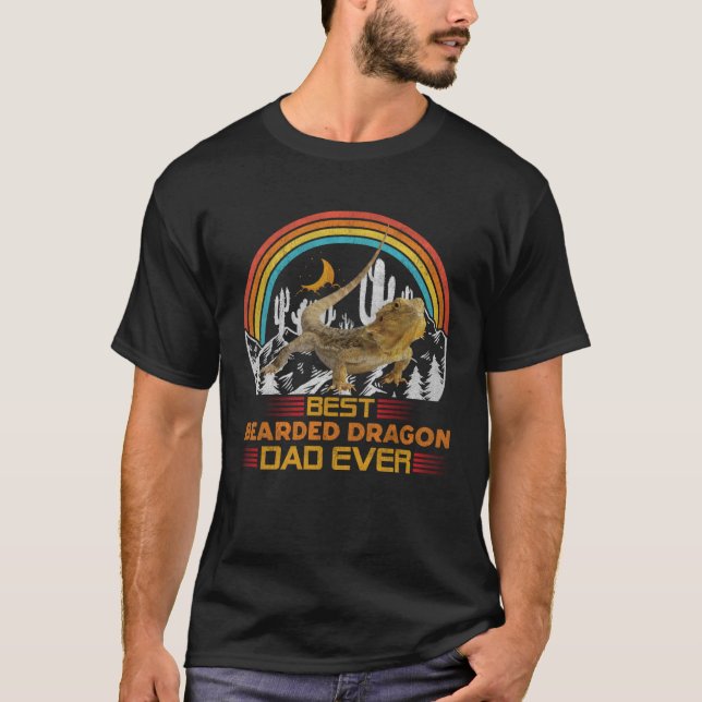 Camiseta Best Bearded Dragon Dad Ever Pet Reptile Lizard Fa (Frente)