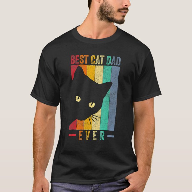 Camiseta Best Cat Dad Ever  Cat Daddy Paw Fist Bump Meow Vi (Frente)