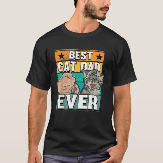 Camiseta Best Cat Dad Ever Cats Father Fathers Day