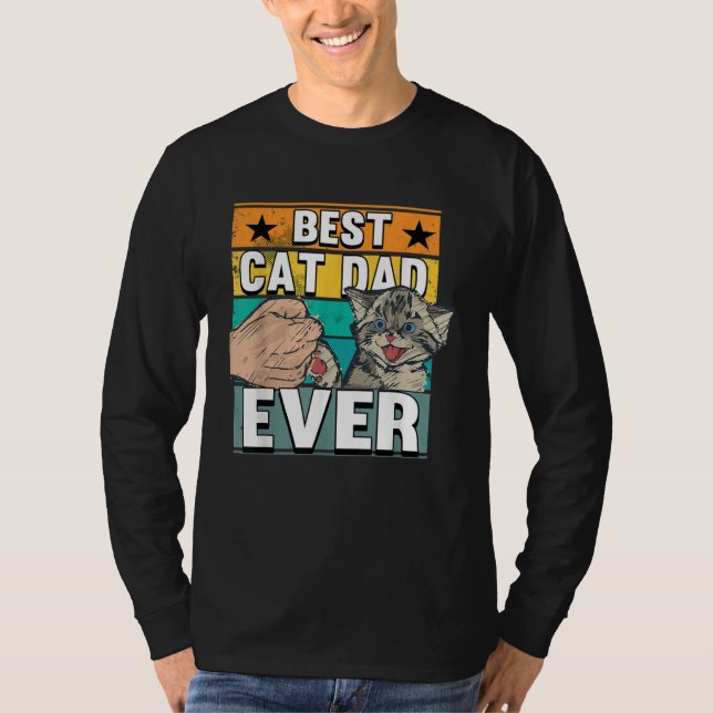 Camiseta Best Cat Dad Ever Cats Father Fathers Day (Frente)