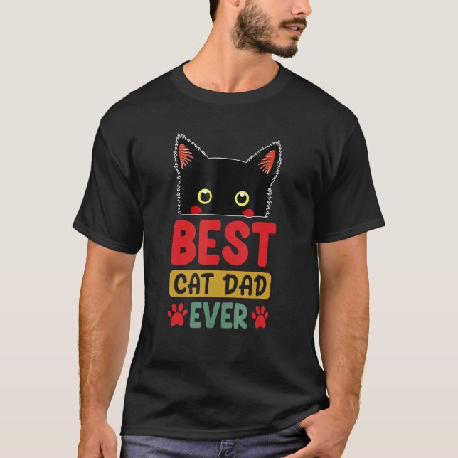 Camiseta Best Cat Dad Ever  Cute Cat Daddy Fathers Day 2023 (Frente)