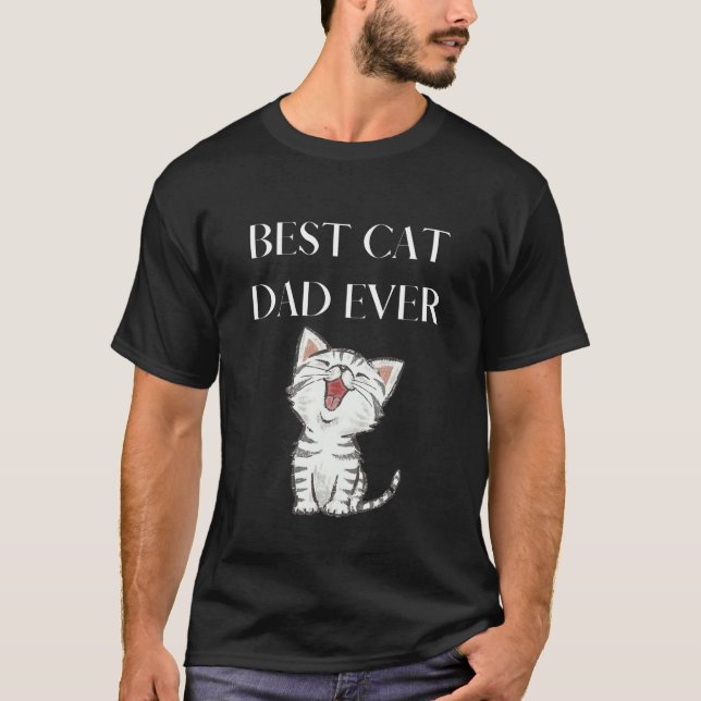 Camiseta Best Cat Dad Ever Cute Cat Lover (Frente)